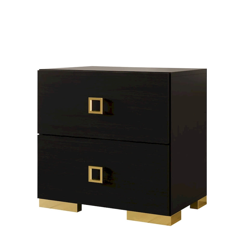 Table de chevet moderne et luxueuse à 2 tiroirs