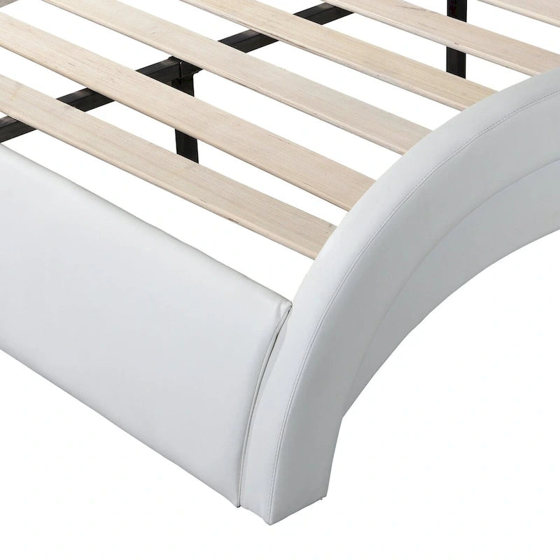 Cadre de lit plateforme en similicuir, King (pour matelas d'environ 193 × 203 cm)
