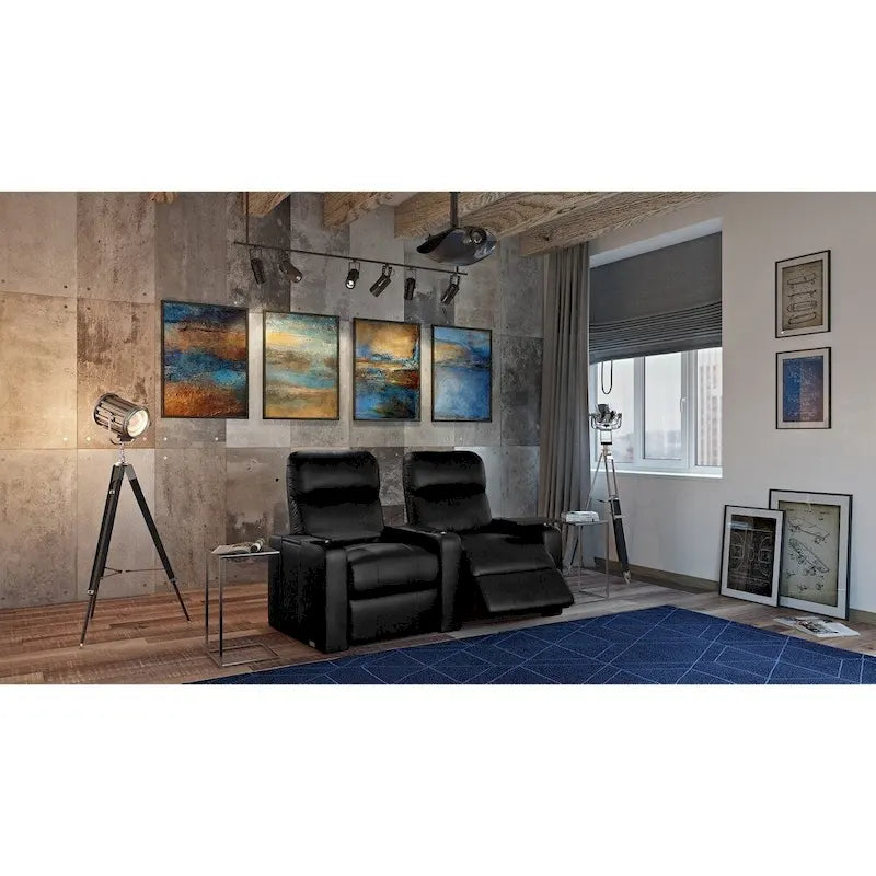 Ensemble de 2 sièges de cinéma maison inclinables en cuir