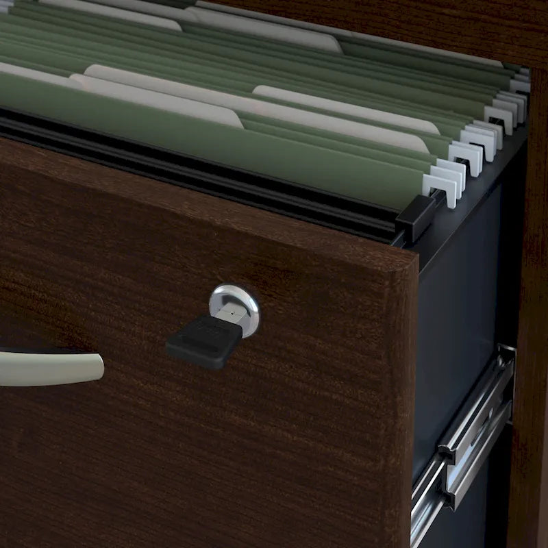 Bureau en L pour droitier de la Série C avec tiroirs