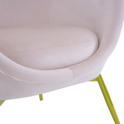 Fauteuil d'appoint Eliana en tissu peluche moderne avec dossier incurvé et pieds dorés