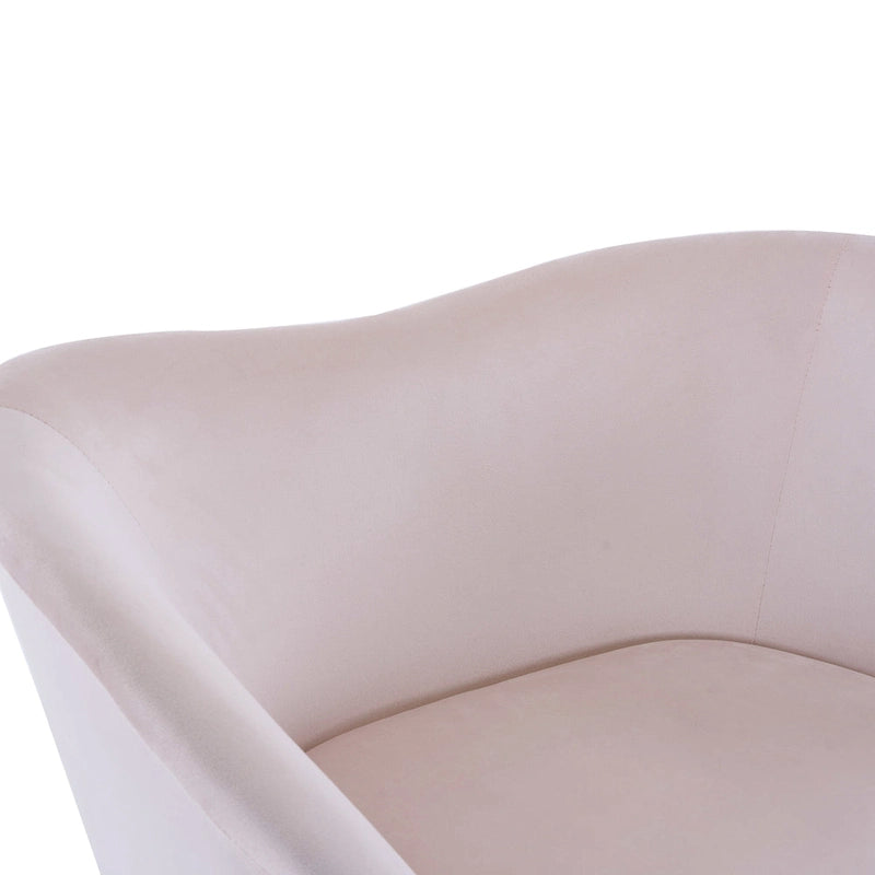 Fauteuil d'appoint Eliana en tissu peluche moderne avec dossier incurvé et pieds dorés