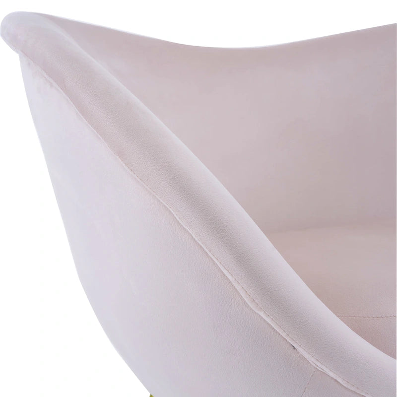 Fauteuil d'appoint Eliana en tissu peluche moderne avec dossier incurvé et pieds dorés