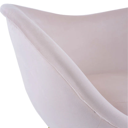 Fauteuil d'appoint Eliana en tissu peluche moderne avec dossier incurvé et pieds dorés
