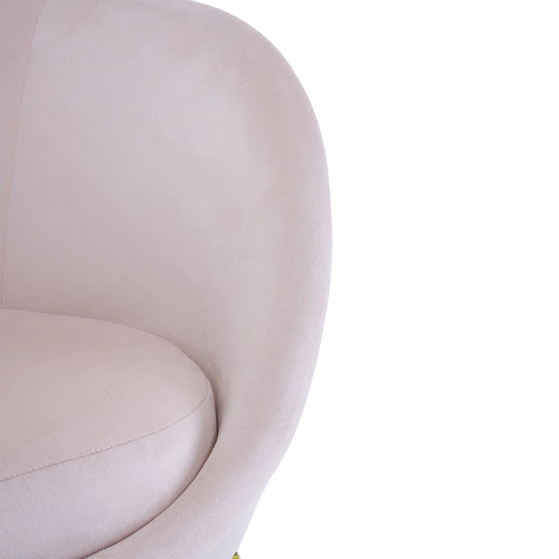 Fauteuil d'appoint Eliana en tissu peluche moderne avec dossier incurvé et pieds dorés
