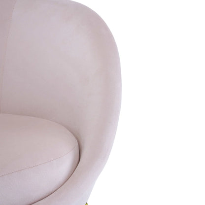 Fauteuil d'appoint Eliana en tissu peluche moderne avec dossier incurvé et pieds dorés