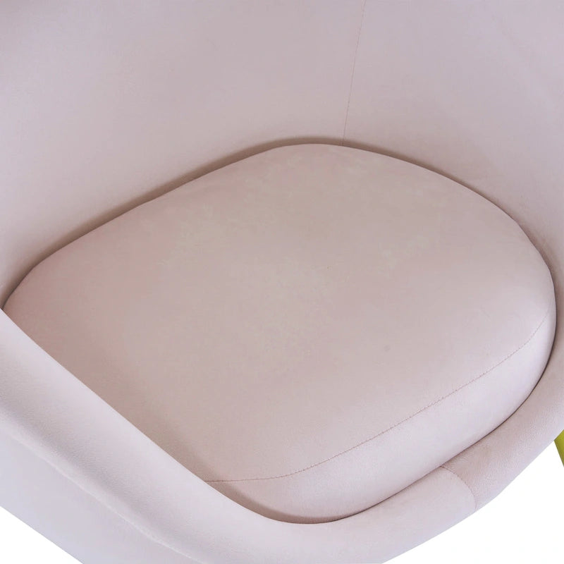 Fauteuil d'appoint Eliana en tissu peluche moderne avec dossier incurvé et pieds dorés