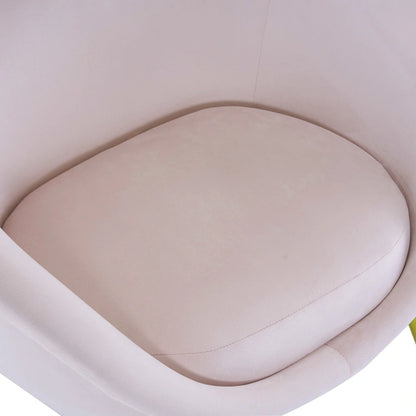 Fauteuil d'appoint Eliana en tissu peluche moderne avec dossier incurvé et pieds dorés