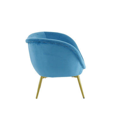 Fauteuil d'appoint Eliana en tissu peluche moderne avec dossier incurvé et pieds dorés