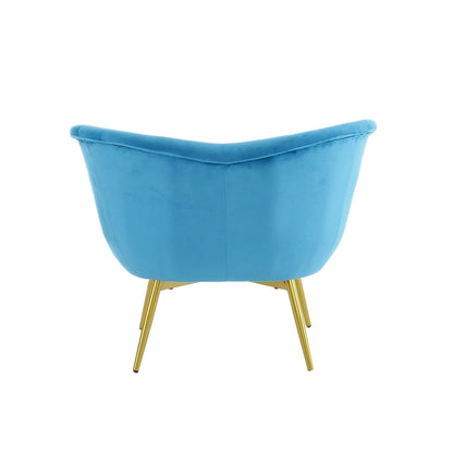 Fauteuil d'appoint Eliana en tissu peluche moderne avec dossier incurvé et pieds dorés