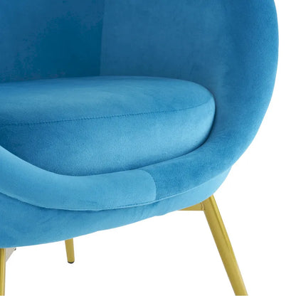 Fauteuil d'appoint Eliana en tissu peluche moderne avec dossier incurvé et pieds dorés