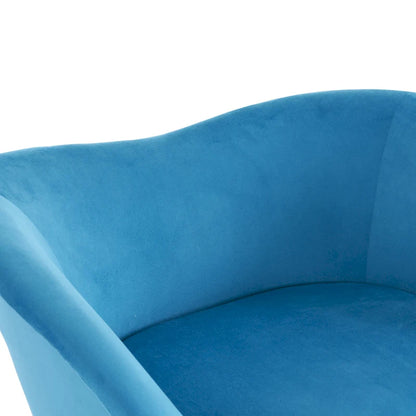 Fauteuil d'appoint Eliana en tissu peluche moderne avec dossier incurvé et pieds dorés
