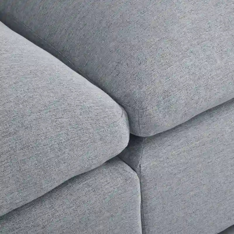134.40 Canapé d'angle moderne en U à 6 places avec 2 grandes méridiennes, poufs amovibles et coussins moelleux
