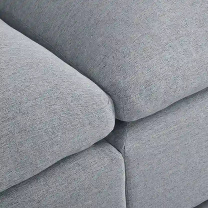 134.40 Canapé d'angle moderne en U à 6 places avec 2 grandes méridiennes, poufs amovibles et coussins moelleux