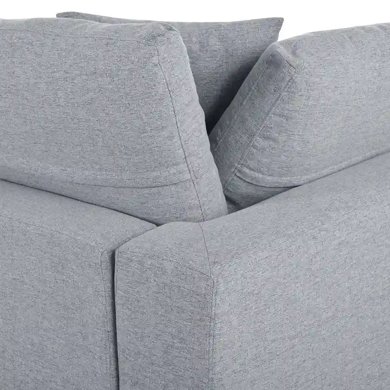 134.40 Canapé d'angle moderne en U à 6 places avec 2 grandes méridiennes, poufs amovibles et coussins moelleux
