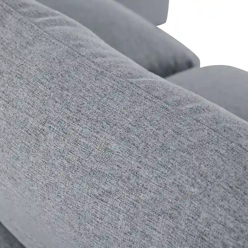 134.40 Canapé d'angle moderne en U à 6 places avec 2 grandes méridiennes, poufs amovibles et coussins moelleux