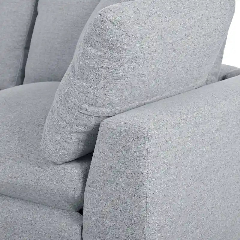 134.40 Canapé d'angle moderne en U à 6 places avec 2 grandes méridiennes, poufs amovibles et coussins moelleux