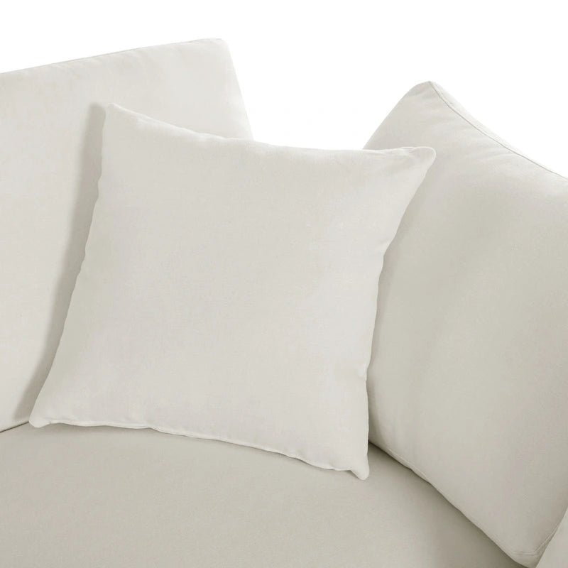 134.40 Canapé d'angle moderne en U à 6 places avec 2 grandes méridiennes, poufs amovibles et coussins moelleux