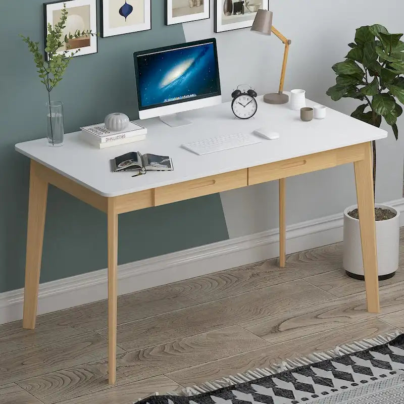47.2 Wood Computer Desk with 2 Drawers - 4 Colors