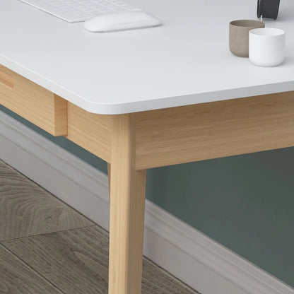 Bureau informatique en bois de 120 cm avec 2 tiroirs - 4 couleurs