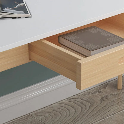 Bureau informatique en bois de 120 cm avec 2 tiroirs - 4 couleurs