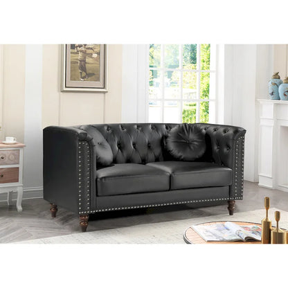 Causeuse en similicuir Chesterfield Atkinson Classic Kittleson à têtes de clous