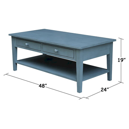 Table basse Spencer en bois de para massif – 121,9 cm (L) x 61 cm (P) x 48,3 cm (H)