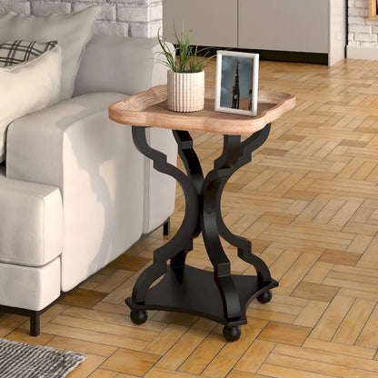 Table d'appoint avec plateau de style rustique ferme