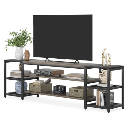 Meuble TV de 198,1 cm, support de centre de divertissement, table console TV