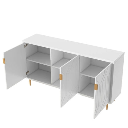 Meuble TV, console avec étagères réglables, buffet de rangement pour salon