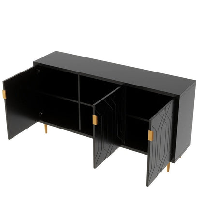 Meuble TV, console avec étagères réglables, buffet de rangement pour salon