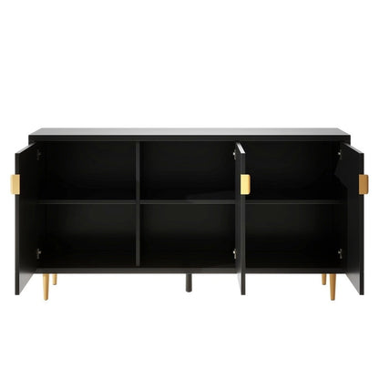 Meuble TV, console avec étagères réglables, buffet de rangement pour salon