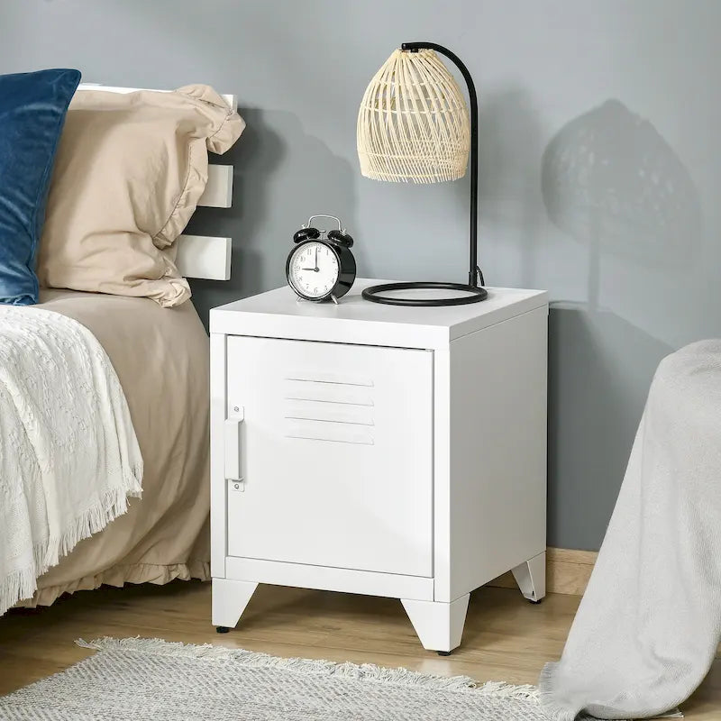 Table d'appoint industrielle avec porte-casier et étagère réglable — 40 x 40 x 50 cm