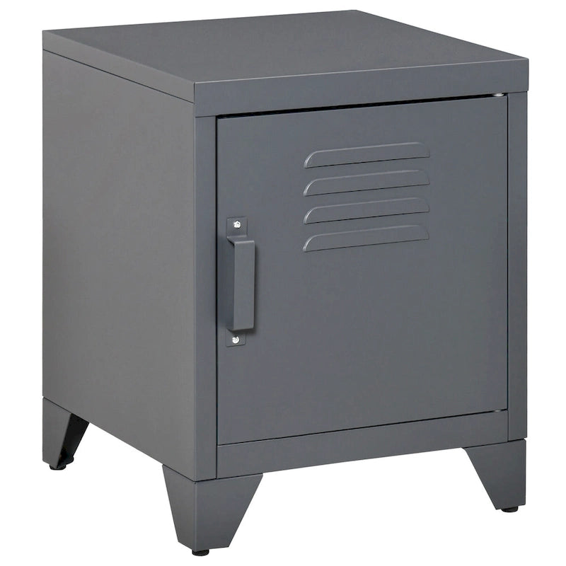 Table d'appoint industrielle avec porte-casier et étagère réglable — 40 x 40 x 50 cm