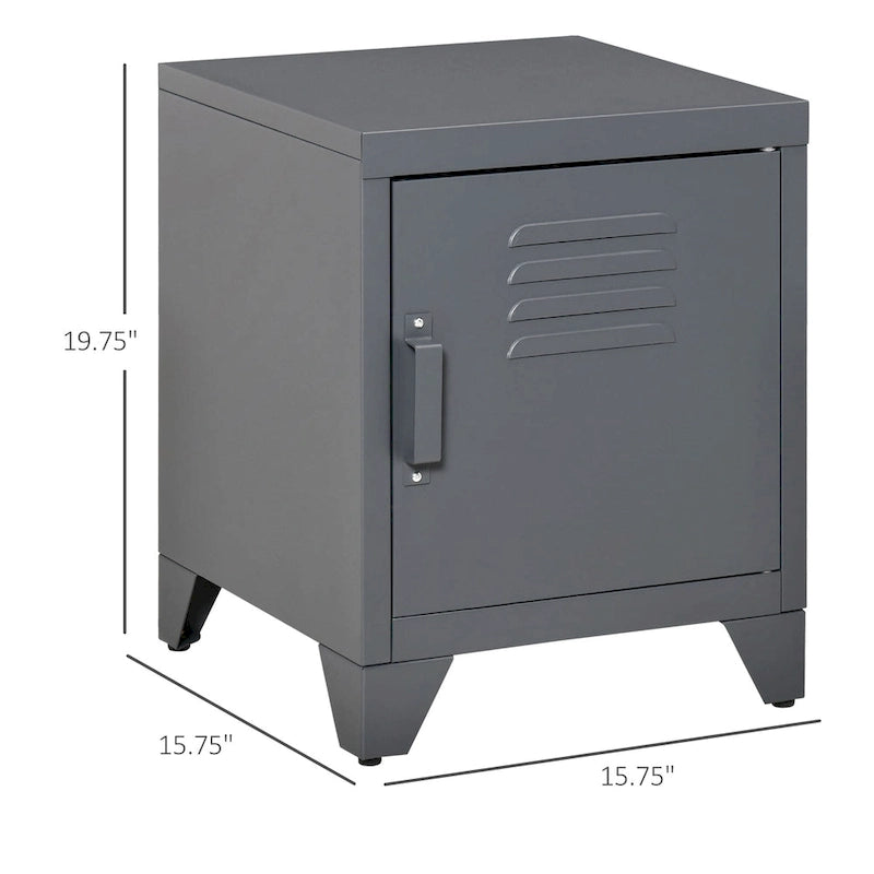 Table d'appoint industrielle avec porte-casier et étagère réglable — 40 x 40 x 50 cm