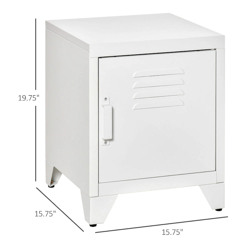 Table d'appoint industrielle avec porte-casier et étagère réglable — 40 x 40 x 50 cm