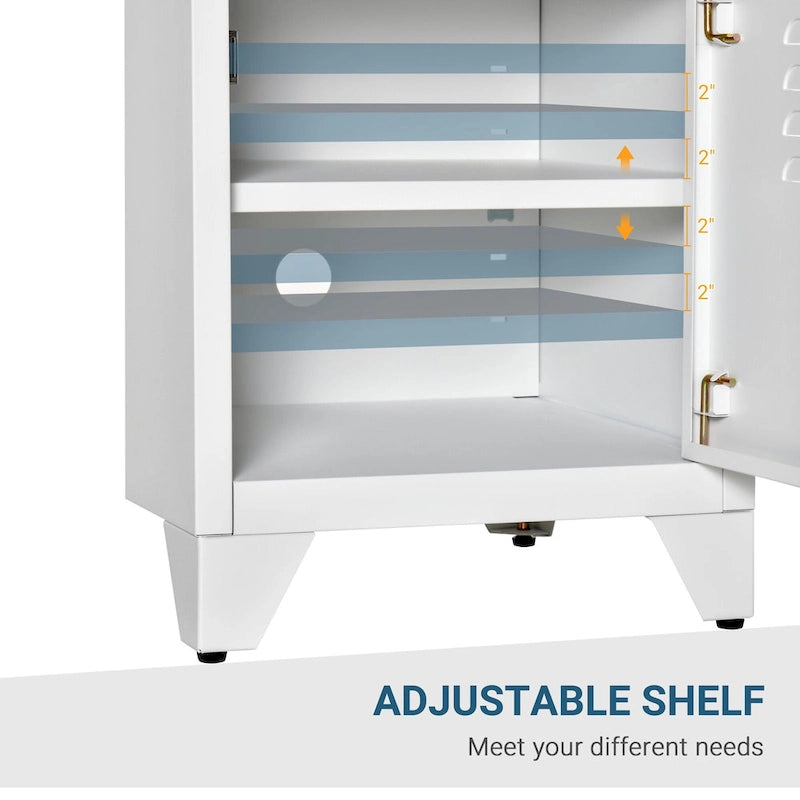 Table d'appoint industrielle avec porte-casier et étagère réglable — 40 x 40 x 50 cm