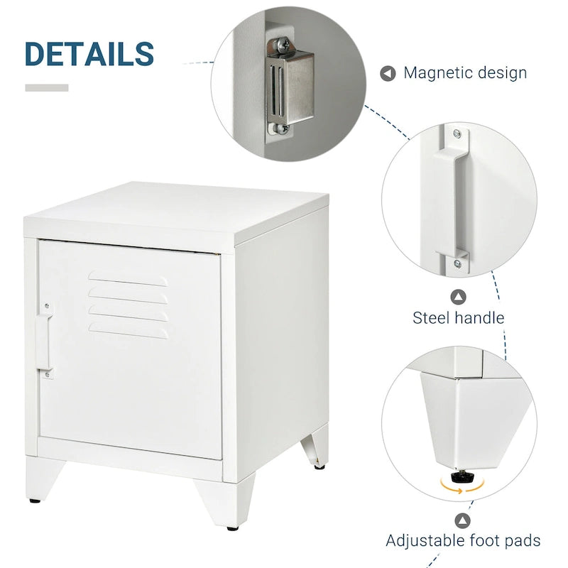 Table d'appoint industrielle avec porte-casier et étagère réglable — 40 x 40 x 50 cm