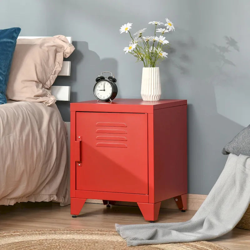 Table d'appoint industrielle avec porte-casier et étagère réglable — 40 x 40 x 50 cm