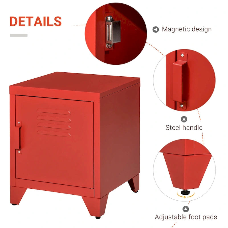 Table d'appoint industrielle avec porte-casier et étagère réglable — 40 x 40 x 50 cm
