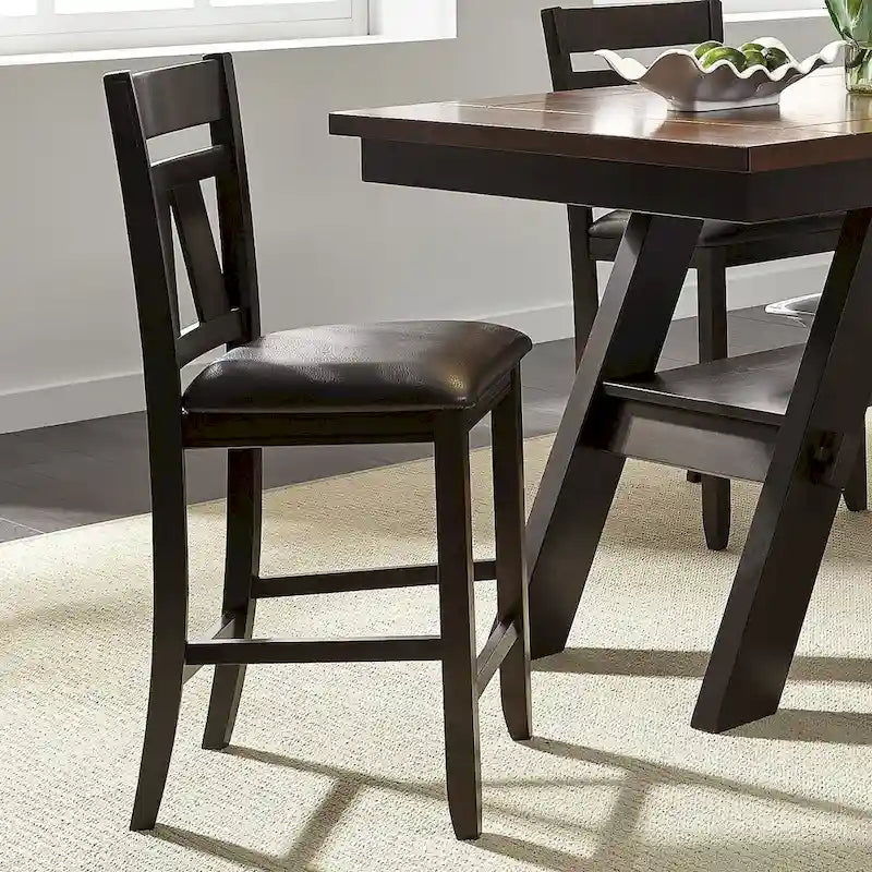 Table de bistrot industrielle hauteur comptoir avec 2 tabourets rembourrés en PU