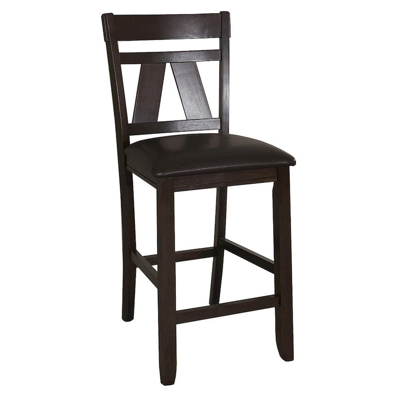 Table de bistrot industrielle hauteur comptoir avec 2 tabourets rembourrés en PU