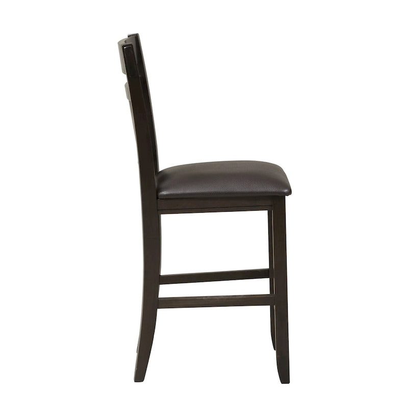 Table de bistrot industrielle hauteur comptoir avec 2 tabourets rembourrés en PU