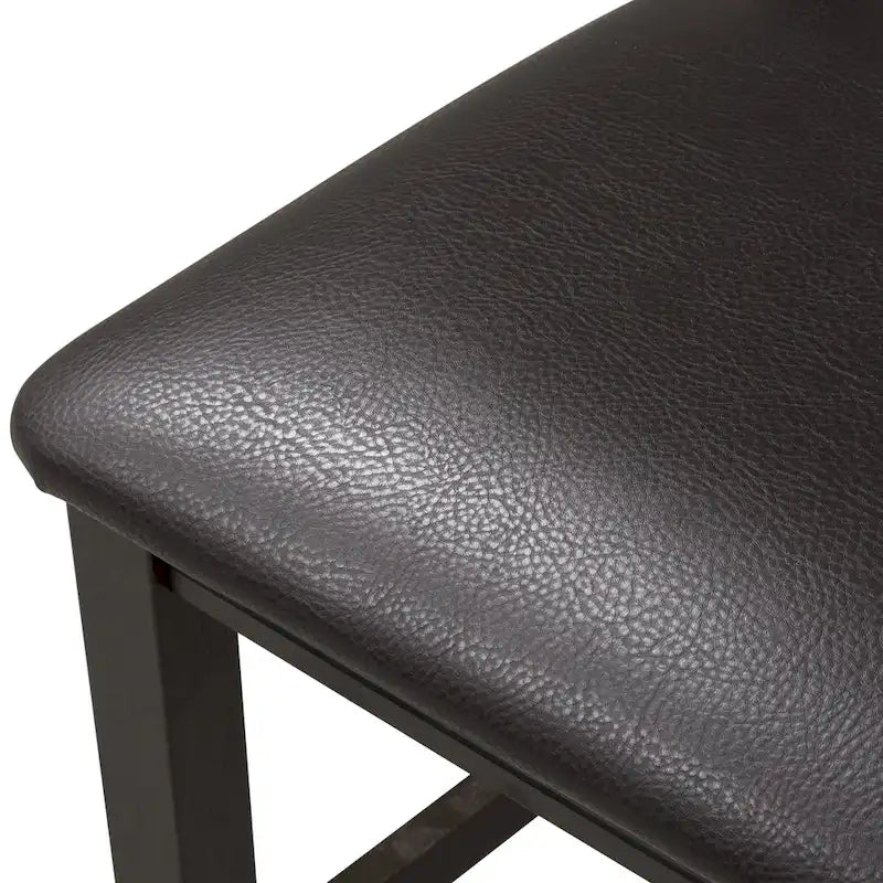 Table de bistrot industrielle hauteur comptoir avec 2 tabourets rembourrés en PU