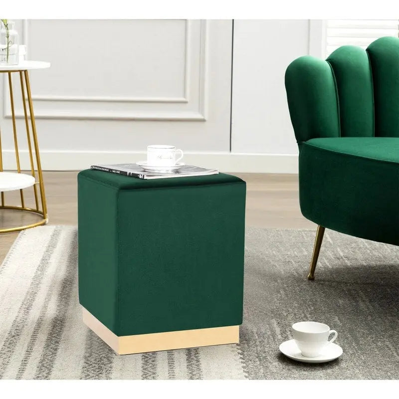 Tabouret de coiffeuse ottoman avec garniture dorée