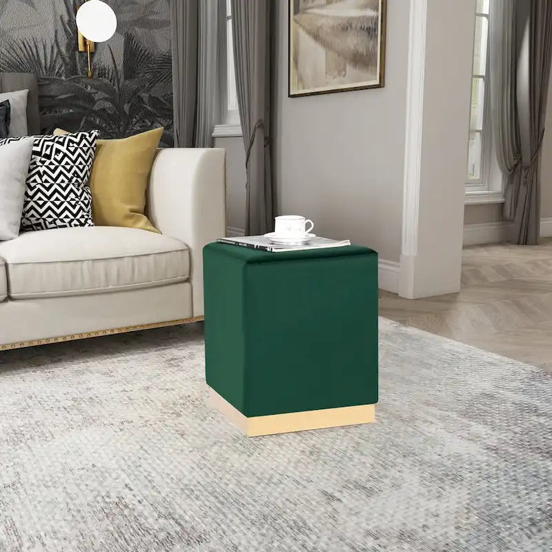 Tabouret de coiffeuse ottoman avec garniture dorée