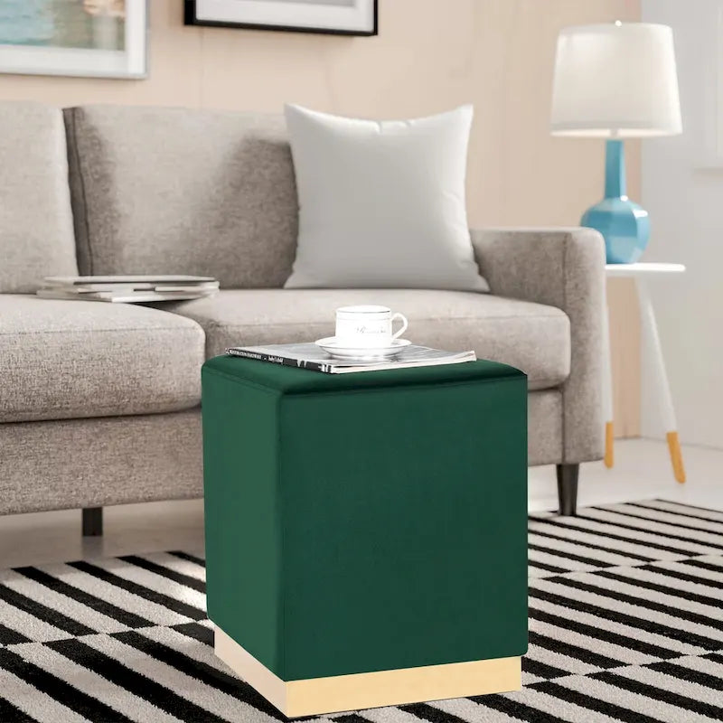 Tabouret de coiffeuse ottoman avec garniture dorée