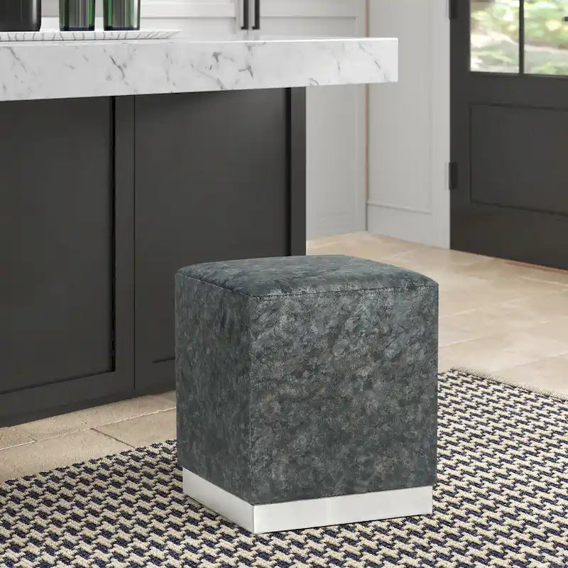 Tabouret de coiffeuse ottoman avec garniture dorée