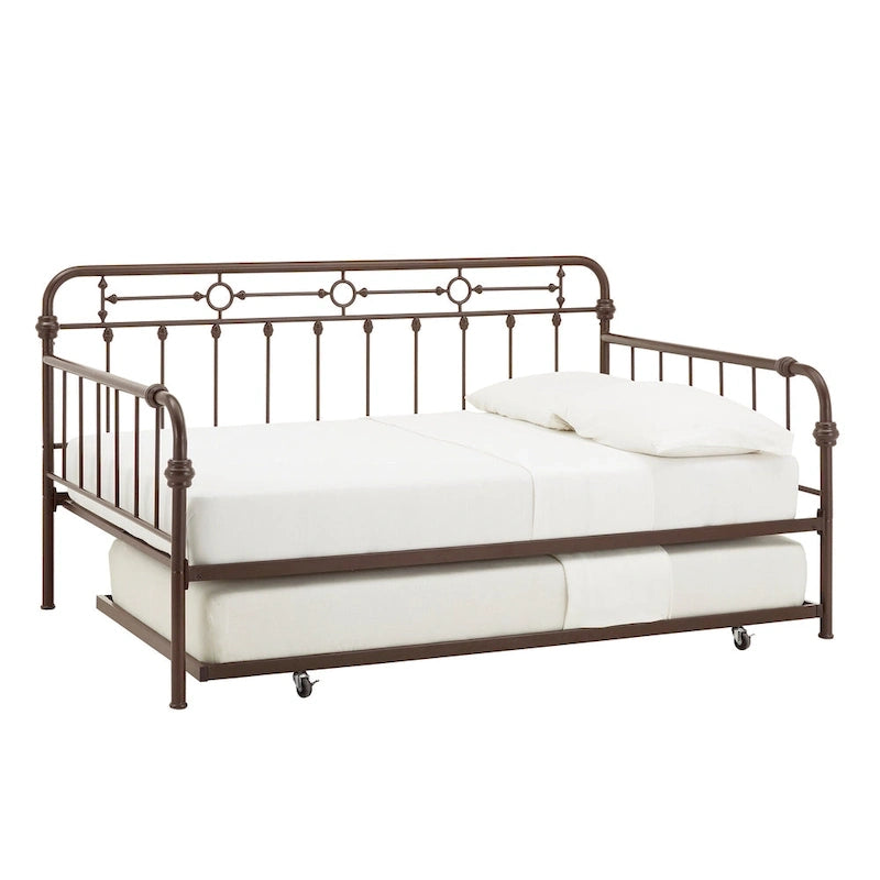 Lit de repos double en métal bronze Darren