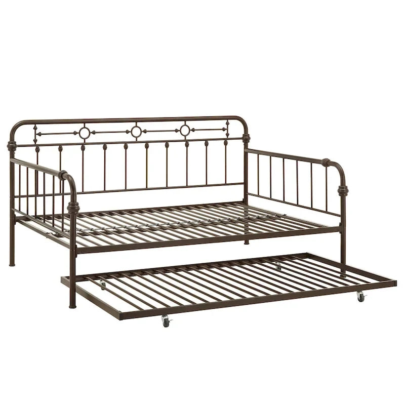 Lit de repos double en métal bronze Darren